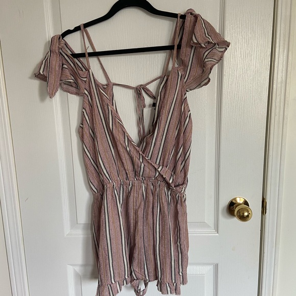 Topshop Pinstripe Romper - Picture 3 of 5